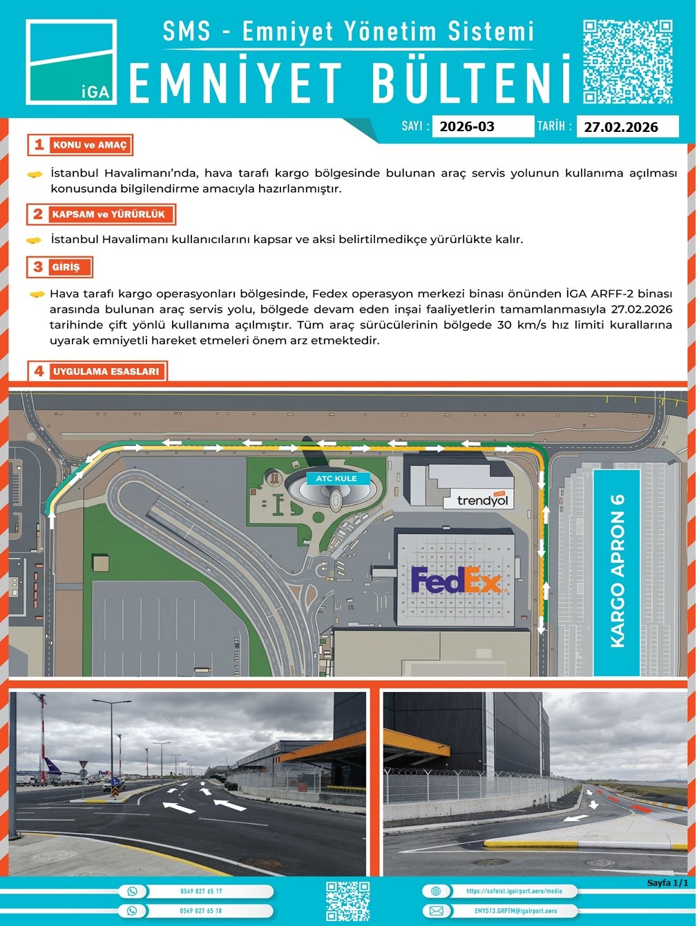 Emniyet Bülteni 2026-03 Araç Servis Yolunun Kullanıma Açılması.jpg